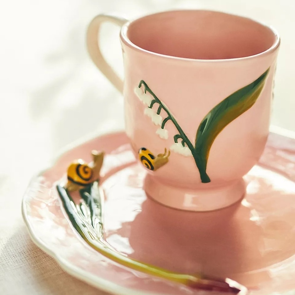 NWT Anthropoloigie Peach Faye Ladybug Dessert Plate - Picture 4 of 6